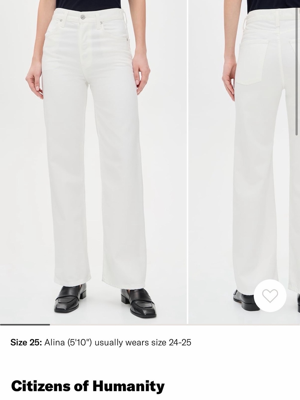Citizens of Humanity Annina White Wide Leg Jeans